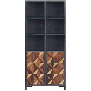 👉 Vitrinekast bruin hout active kabinetkast Kare Illusion 4025621854135