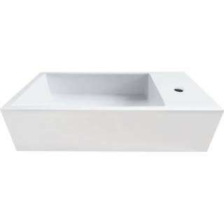 👉 Fontein wit mat solid surface rechthoekig alaska Saniclear 40x22cm rechts 7439656235291