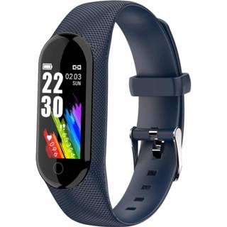 👉 IK08 Zwart frame 0.96 inch IPS-scherm Waterdichte slimme horloge Slimme armband, ondersteuning voor Bluetooth V4.0 / oproepherinnering / hartslagmeting / bloeddrukmeting / externe camera (blauw)