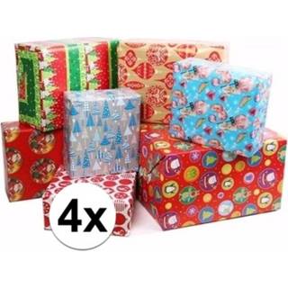 👉 Kado papier active 3x Kerstmis kadopapier/inpakpapier
