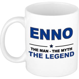 👉 Beker mannen Enno The man, myth legend cadeau koffie mok / thee 300 ml