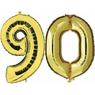 👉 Folie ballon goud 90 jaar ballonnen