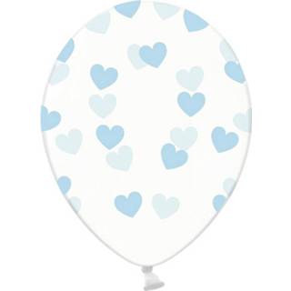 👉 Doorzichtige ballon blauwe active Mooie ballonnen met hartjes 30cm 6 stuks 8713647931027
