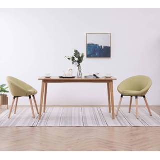 👉 Eetkamerstoel active groen stof Eetkamerstoelen 2 st 8719883596624