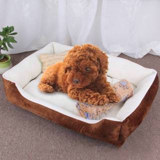 👉 Deken bruin wit m active Hondenbotpatroon Grote Zachte Warme Kennel Hond Kat Mat Deken, met Maat: M, 70× 50 × 15 cm (Bruin Wit)