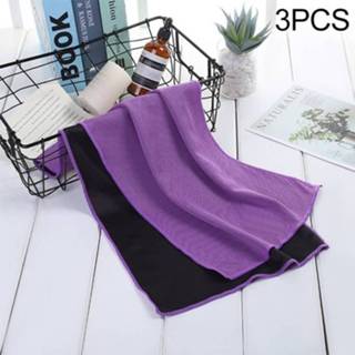 👉 Handdoek paars polyester active entertainment 3 STKS Absorberend Sneldrogend Ademend Koudhuidige Fitness Sport Draagbare Handdoek, Pakket: 30x100 Sluiting Cup (Paars)
