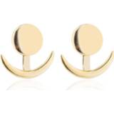 Oorknop metaal goud active kleding vrouwen Trendy Crescent Moon Cute Ear Jackets Geometrische Ronde Oorknopjes voor Dames, Kleur: