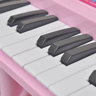 👉 Kruk roze active Speelgoedkeyboard met krukje/microfoon en 37 toetsen 8718475954354