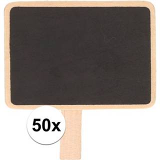 👉 Krijt bord active 50x Krijtbordjes/memobordjes op knijper 7 x 5 cm