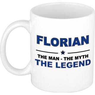 👉 Beker mannen Florian The man, myth legend cadeau koffie mok / thee 300 ml