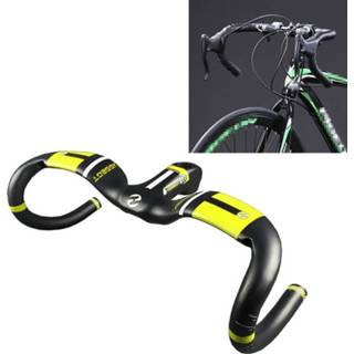 👉 TOSEEK UD carbon ultralichte racefietsstuur, maat: 420x90mm (geel)