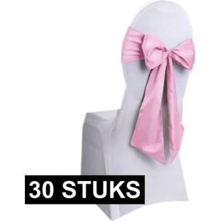 👉 Stoel active roze synthetisch 30x Bruiloft decoratie lichtroze strikken