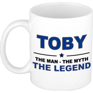 👉 Beker keramiek active mannen Toby The man, myth legend verjaardagscadeau mok / 300 ml