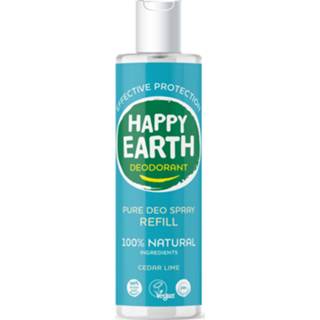 👉 Deodorant limoen active Happy Earth Pure Spray Navulling Cedar Lime 300 ml 8719324667357