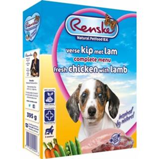 👉 10x Renske Vers Vlees Hondenvoer Puppy Kip-Lam 395 gr