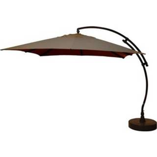 👉 Sungarden parasol Easy Sun vierkant 320x320cm olefine licht taupe + voet