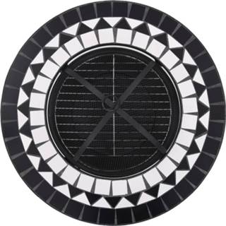 👉 Vuurtafel active zwart wit keramiek mozaek 68 cm en 8719883733753