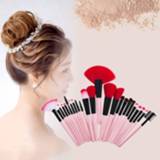 👉 Handvat roze houten active Schoonheid>Make-up kwasten 24 in 1 make-up borstel cosmetische foundation crème poeder blozen tool set (roze) 6922866484036