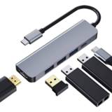 👉 Active 2008N 5 in 1 USB 3.0 x3 + HDMI PD Multifunctioneel intelligent Type-C / USB-C HUB-dockingstation 6922606492093