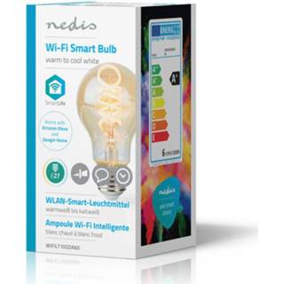 👉 Wit active Nedis WIFILT10GDA60 Wi-fi Warm Tot Koel Led Filamentlamp Gedraaid E27 A60 5,5 W 350 Lm 5412810320479