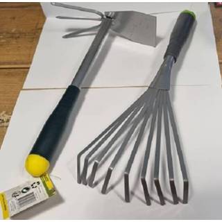 👉 Handvat groen geel active Kinzo tuingereedschap 2 delig met rubberen groen-geel 7106625611874