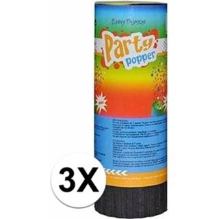 👉 Party popper kunststof multikleur Mini Poppers 11 Cm 3 Stuks 8718758999263