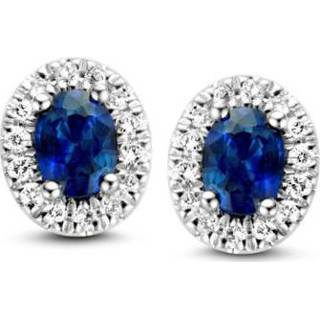 👉 Oorsteker witgouden saffier active Excellent Jewelry Oorstekers met Briljanten en