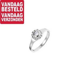 Zirkonia zilveren active Ring met Steentje | Ringmaat 15,5