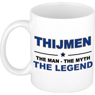 👉 Beker keramiek active mannen Thijmen The man, myth legend verjaardagscadeau mok / 300 ml