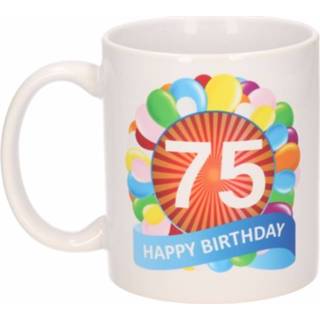 👉 Koffiemok active ballon thema 75 jaar 300 ml