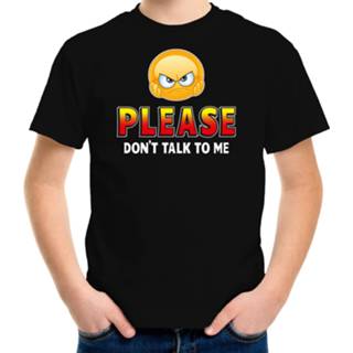 Shirt active kinderen zwart Funny emoticon t-shirt Wanna play rough voor kids