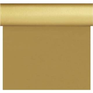 👉 Gouden active Feestartikelen Kerst tafelkleden/tafellopers/placemats 40 x 480 cm