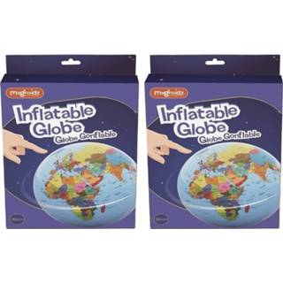 👉 Wereldbol active 2x Opblaas wereldbollen 30 cm speelgoed