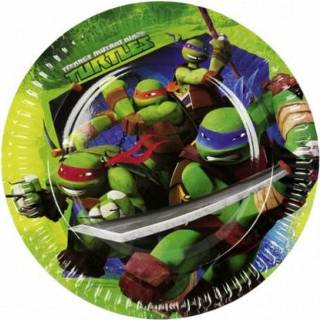 👉 Feest bord papieren active Turtles feestbordjes