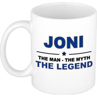 👉 Beker mannen Joni The man, myth legend cadeau koffie mok / thee 300 ml