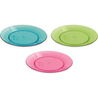 👉 Bord kunststof active transparant 12x Ronde borden gekleurd/transparant 17 cm