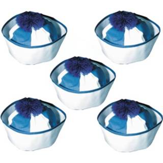 👉 Hoed blauw volwassenen 10x stuks matrozen hoedjes / matrozenpetjes