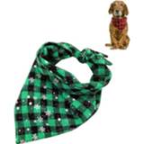 👉 Handdoek groen s active 2 STKS Huisdier Driehoek Kerst Sneeuwvlok Hondenspeeksel Handdoek, Maat: (Groen)