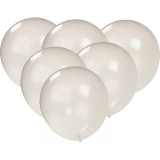 👉 Transparant XXL 6x stuks ballon metallic 90 cm