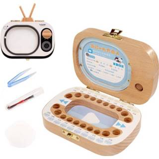 👉 Opbergdoos houten active kinderen baby's Creatieve Tv Set Bladverliezende Tand Behoud Doos Baby Tanden Huis 6922456422530