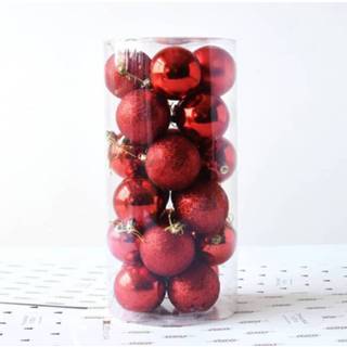 👉 Plastic active 24 STKS 4 cm Plating Kerstboomversieringen Opknoping String Ball, Levering in willekeurige kleur 6922280581366