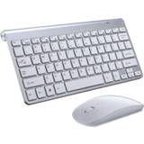 👉 Toetsenbord zilver active USB Externe Notebook Desktopcomputer Universele Mini Draadloze Toetsenbordmuis, Stijl: en Muis Set (Zilver)