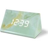 👉 Klok blauw geel active LED elektronische marmeren geluidsregeling wekker kleine driehoek patroon