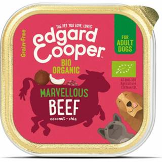 👉 Edgard&Cooper Kuipje Bio Beef Adult - Hondenvoer - Rund Kokos Chiazaad 100 g Biologisch