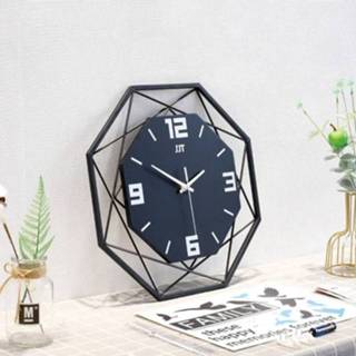 👉 Wandklok zwart metalen active Woonkamer creatieve Home decoratieve quartz klok, maat: 43X43CM (zwart) 6922048954906