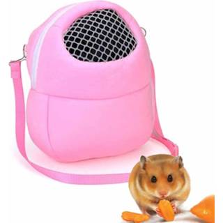 👉 Reistas roze small l active Pet Bag Hamster Carrier Pure Color Leash Reistas, maat: (roze)