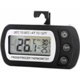 👉 Thermometer zwart active 2 STUKS Digitale LCD Koelkast Temperatuursensor Vriezer (Zwart)