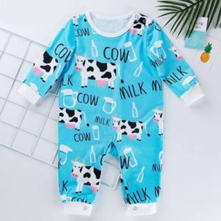 👉 Jumpsuit blauw 80 active schoonheid baby's Baby met lange mouwen en print uitéén stuk (kleur: blauw, maat: 80) 6922218332183