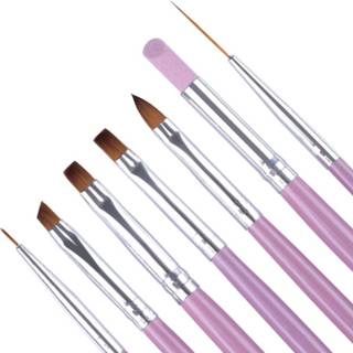 👉 Nagelborstel roze gel lak acryl active Schoonheid>Nagelknipper mannen 3 STKS Set Handvat UV Schilderen Liner Pen Cuticle Remover Manicure Nail Art Tool