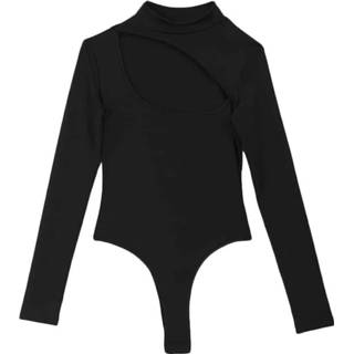 👉 Jumpsuit zwart s active Schoonheid>Vrouwenkleding Creatieve holle strakke met lange mouwen (kleur: maat: S)